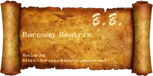 Barcsay Beatrix névjegykártya