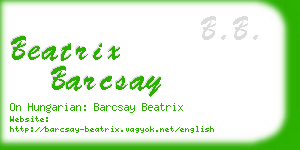 beatrix barcsay business card